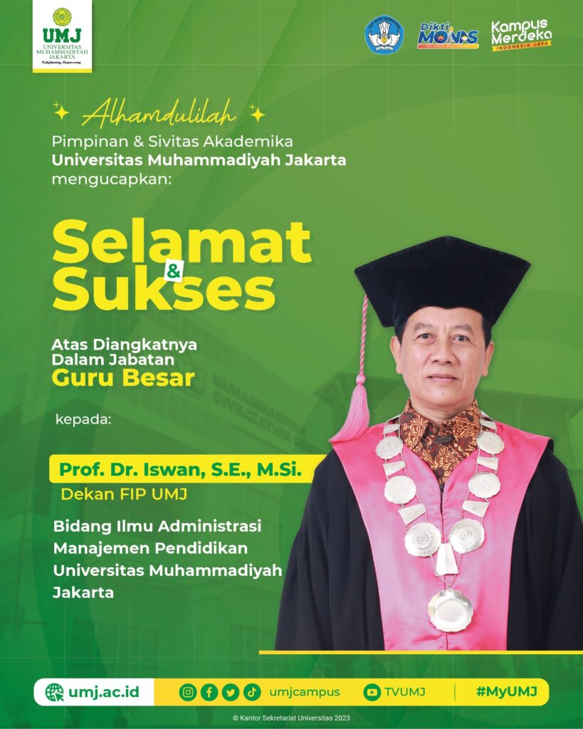 Selamat Guru Besar Prof Iswan FIP UMJ