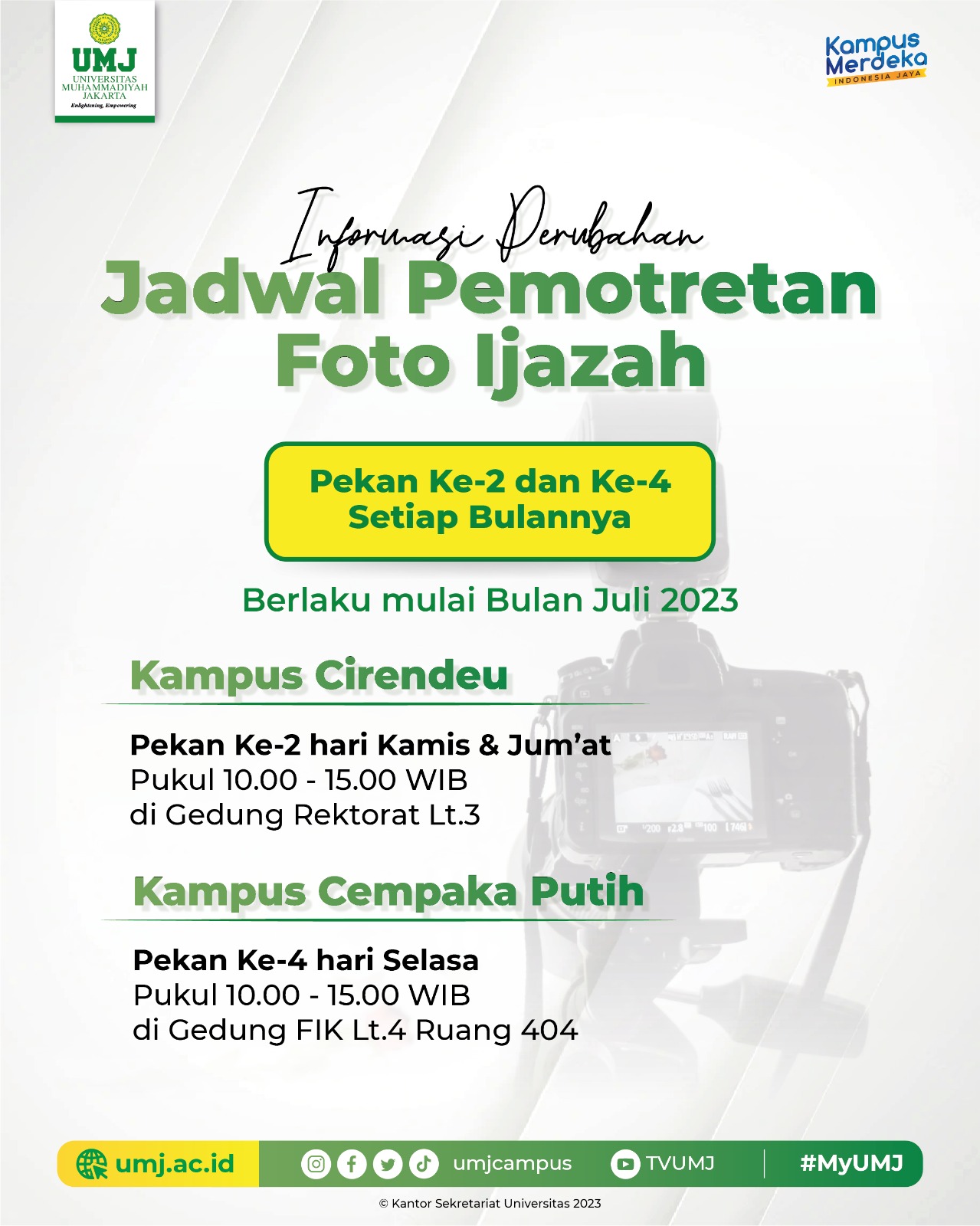 jadwal pemotretan ijasah